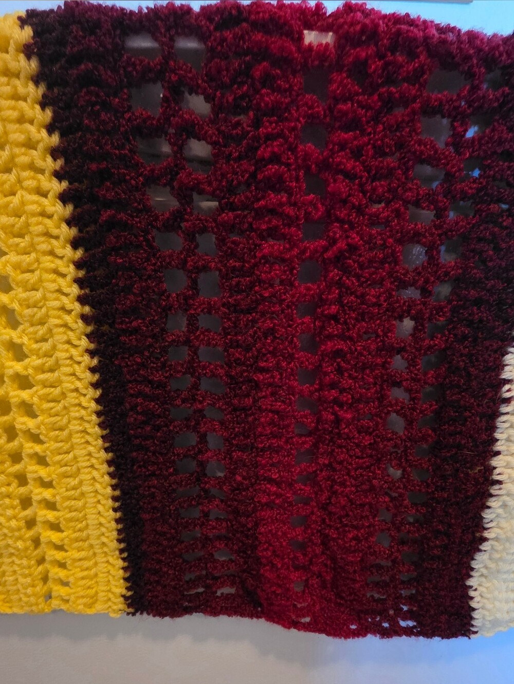 Handmade Crochet Afghan Throw Blanket Multicolor 41” x 44”